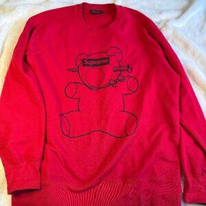 SS15 Supreme x Undercover Teddy Bear red crewneck Large sweatshirt Rare